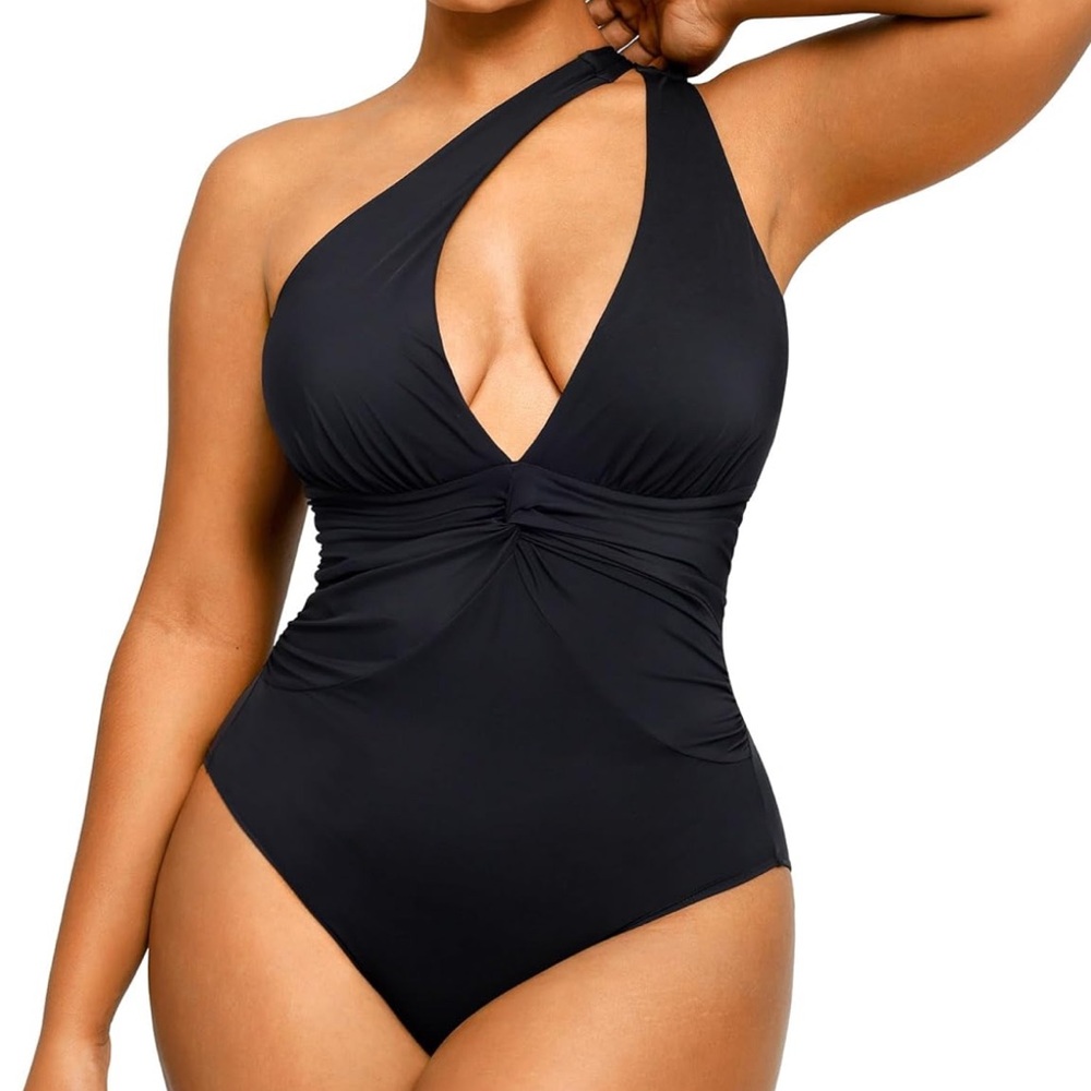 Shapellx  Shapewear Swimsuit XXL One Piece Tummy Control Ruched Multi Way BLACK